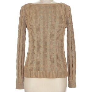 Lauren Ralph Lauren Gold Cable Knit Sweater - Medium